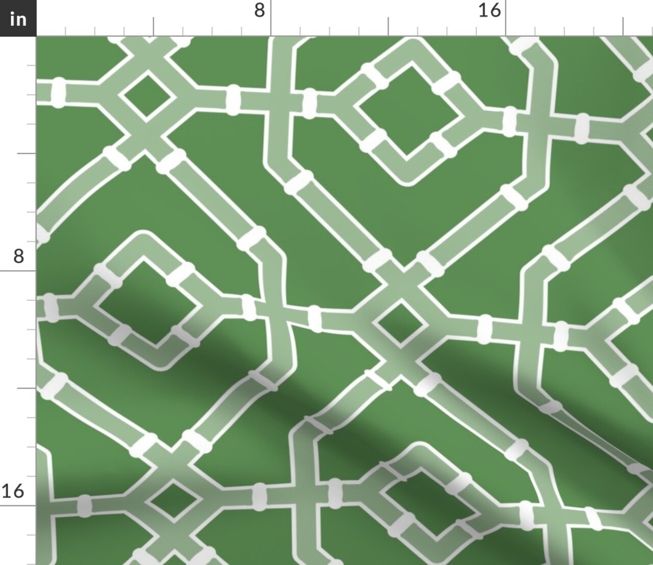 Preppy Grandmillennial Trellis Bamboo Maximalism Chinoiserie Geometric Green And White Glam Southern Coastal Tropical Custom Printed Fabric by Spoonflower Various Fabrics by the Yard or Fat Quarter